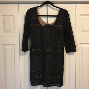 H&M Worn Once Black Lace & Nude Dress